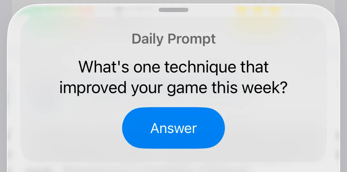 Daily Prompt card with today’s question and the Answer button